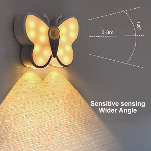 โคมไฟ LED อัจฉริยะสำหรับกลางคืน, มีไฟ LED ตรวจจับได้เมื่อมีการดูดพลังแม่เหล็กสร้างบรรยากาศให้แมวโคมไฟกลางคืนรูปผีเสื้อในร่ม - Product Image 4