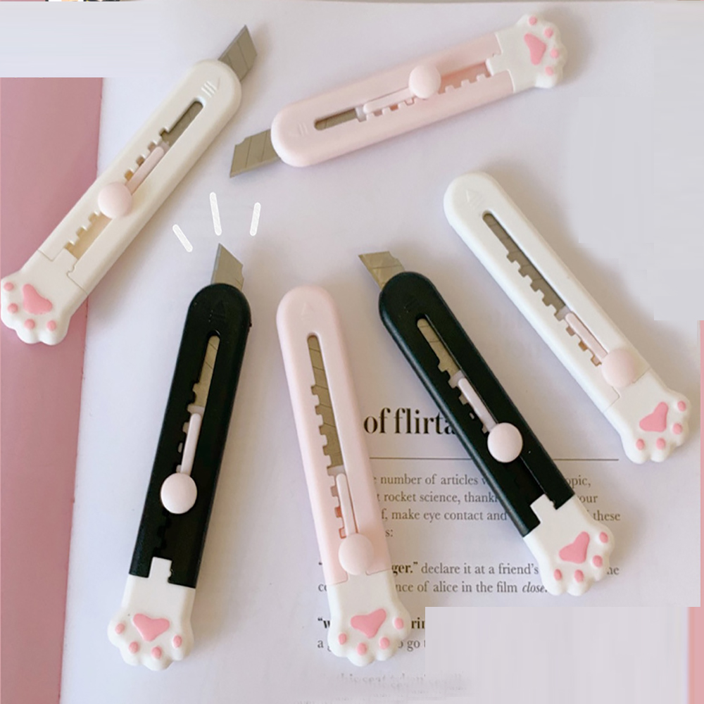 Милая кошка коготь мини портативный универсальный нож A4 резка бумаги коробки резак лезвие офисные канцелярские принадлежности бумажный резак