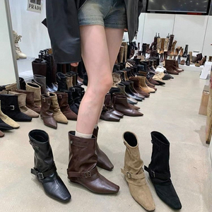 Nouvelles bottines <span class=keywords><strong>Chelsea</strong></span> pour femmes en <span class=keywords><strong>daim</strong></span>, été, tendance simple, antidérapantes, chaudes, mode, bout pointu, talon bas, personnalisation, vente en gros - Product Image 5