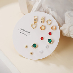 Fashion Stud <b>Earrings</b> Zinc Alloy Stainless Steel <b>Post</b> Heart Shape With Cardstock Gift For Women - Product Image 2