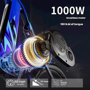 Vélo électrique puissant 2026 1000W 21AH avec batterie amovible haute capacité, écran numérique, cadre en fibre de carbone, vélo de route <span class=keywords><strong>Trek</strong></span> - Product Image 4