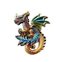 Épingles personnalisées en métal doré et émail dur et doux avec motif de dragon Broche moderne Cadeau heureux Badge Fashion Anime Bulk Epoxy Lapy Pins Clothes