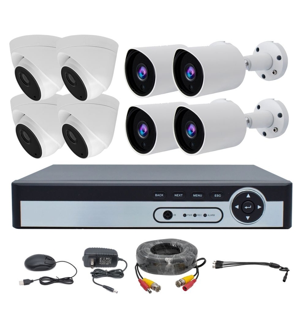 Besview H.265 5MP/2MP 5MN DVR+1080P/5MP Turret and Bullet Camera Kit