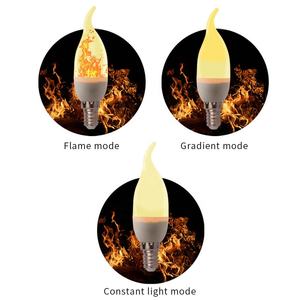 <span class=keywords><strong>Bombilla</strong></span> LED E14 E12 E27 con <span class=keywords><strong>Efecto</strong></span> de <span class=keywords><strong>Llama</strong></span> de Vela, Bombillas de Luz con <span class=keywords><strong>Efecto</strong></span> de Fuego Simulado, Decoración Creativa con Parpadeo para Fiestas al Aire Libre - Product Image 3