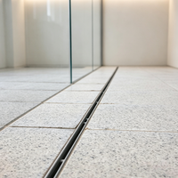 Caniveau de drainage linéaire long en acier inoxydable 304 pour douche de salle de bain, à insérer dans les carreaux