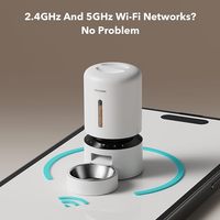 Distributeur automatique de nourriture pour animaux de compagnie avec Wi-Fi et conservation de la fraîcheur, capteur de niveau de nourriture faible, pour chats et chiens
