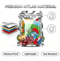 Sacs en Mylar découpés sur mesure OEM d'usine, imprimés de dessins animés de fruits vifs, sachets d'emballage de collations refermables en film polyester