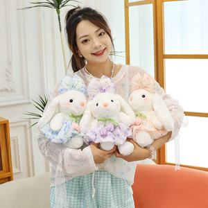 Mới Dễ Thương Nhỏ Thỏ Búp Bê Hoa Váy Tai Treo Đồ Chơi Sang Trọng Cho Trẻ Em Ngày Valentine Món Quà Nhẹ Nhàng PP Bông Lưới - Product Image 1