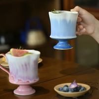 El Artista Coreano Woo Guk-won Colabora en la Creación de una Taza de Café de Cerámica con Degradado de Color, Estilo Francés Retro Moderno Minimalista Dehua