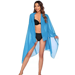 2024 été Sexy en mousseline de soie femmes plage robe Bikini maillots de bain couvrir Sarong Wrap paréo avec 23 couleurs - Product Image 1
