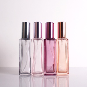 Botella de perfume de vidrio de espray rectangular recargable vacía de lujo personalizada proveedor 20ml atomizador Parfum niebla rociador botella difusora - Product Image 1