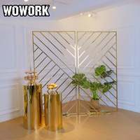 Fournitures de fête de scène WOWORK 2026, arche en maille métallique dorée pour la décoration de mariage