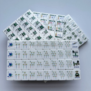 Juego de Fichas de Mahjong Americanas de Lujo con Temática Green Golf Masters, 160 Piezas, Cuatro Capas, Acrílico Grabado, Bolsa de Transporte Portátil - Product Image 3