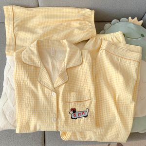 Set <span class=keywords><strong>Pigiama</strong></span> da <span class=keywords><strong>Donna</strong></span> in <span class=keywords><strong>Cotone</strong></span> Cloud all'Ingrosso, Maniche Corte <span class=keywords><strong>con</strong></span> <span class=keywords><strong>Bottoni</strong></span>, Pantaloncini, Abbigliamento Casual per Dormire - Product Image 2