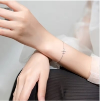 Mode Beau Cadeau De Noël Mignon Avion Pendentif Bracelet En Argent Sterling 925 Avion Bracelet