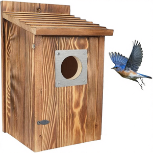 Meetu Moderne Vogelhuisjes voor Buiten, van Hout met Metalen Predatorscherm voor Blauwevogel, Muisvogel, Zwaluw en Vink - Product Image 4