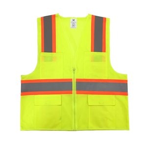Gilet de sécurité réfléchissant à haute visibilité en polyester bicolore avec logo personnalisé CITICITY, classe 2 ANSI, pour géomètres, avec poches - Product Image 2