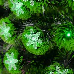 Binchi Premium Frosted Plastic Stand Mix PVC PE Silver Pentacle Hinged Christmas <b>Tree</b> LED Warm White <b>Lights</b> Indoor Use - Product Image 3