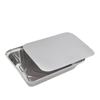 Barquette jetable en aluminium Allwin de 2,1/4 lb, plaque de cuisson oblongue avec couvercles transparents, résistante au four, qualité alimentaire