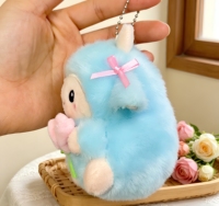 En gros, Breloque de sac mignonne en peluche mouton kawaii, Pendentif décoratif pour sac à dos femme avec ornement floral