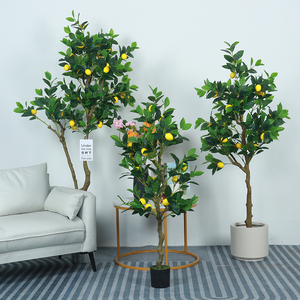 Arbre artificiel en plastique en pot, citronnier, pour décoration intérieure et extérieure, maison, bureau, jardin, plantes artificielles, faux - Product Image 1