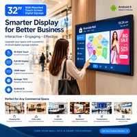 Écran publicitaire numérique Android OEM de 32 pouces, écran tactile intelligent, écran LCD mural pour affichage publicitaire