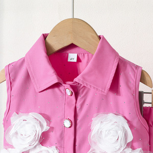 ชุดเซ็ตเสื้อแขนกุดลายดอกไม้สไตล์หรูหราเบาบางสำหรับสาวๆ ฤดูร้อนปี 2026 พร้อมกางเกงขายาวลายปั๊มร้อน - Product Image 5