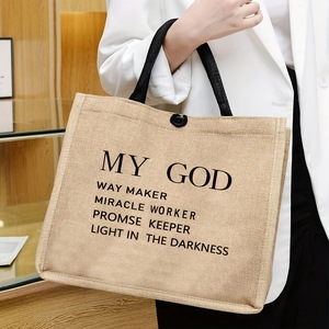 Nhà Sản Xuất Bán Buôn Thân Thiện Với Môi Bãi Biển Tote Túi Tùy Chỉnh In Có Thể Tái Chế Đay Mua Sắm Túi Bông Xử Lý Thư - Product Image 4