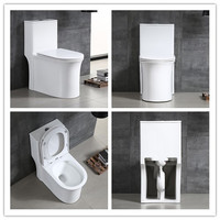 WC monobloc moderne blanc à siphon en S 300 mm, double chasse, céramique, anti-blocage, fermeture lente, pour villa, approvisionnement direct usine