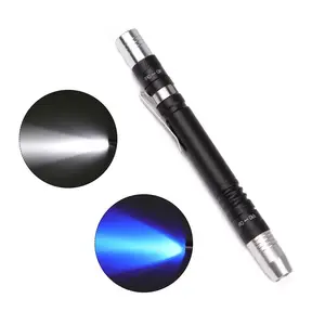 Pen Light Mini Portable LED Flashlight 2000 lumens 1 Switch Mode led flashlight For the dentist XPE white light purple light