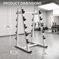 Support de Rangement Vertical Commercial en Acier pour Barres de Musculation en Forme de A – Équipement de Fitness pour Salle de Sport