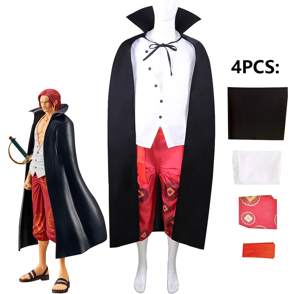 Tenue de cosplay Shanks version film (cape, chemise, pantalon, ceinture)