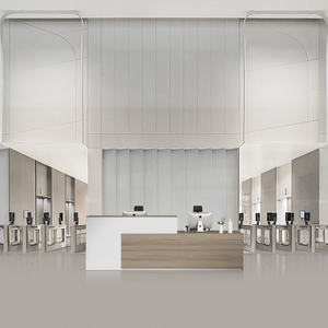 Oem nhà máy bán buôn phong cách hiện đại tùy chỉnh bàn MDF Melamine bệnh viện văn phòng tiếp nhận bảng - Product Image 2