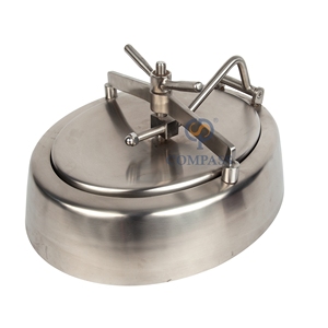430*330mm SS316L pression de qualité alimentaire sanitaire <span class=keywords><strong>YAC</strong></span> ouverture vers l'intérieur trou d'homme de réservoir elliptique ovale pour la partie de machines de traitement des aliments - Product Image 3