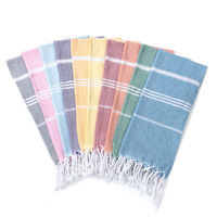 Serviette de cuisine multifonctionnelle en coton pur turc avec logo personnalisé, nappe, torchon à franges, serviette à rayures pour usage domestique