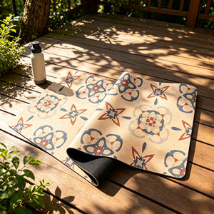 Tapete de Yoga de Corcho Impreso Antimicrobiano de 5 mm con Base de Goma Natural Antideslizante para Pilates, Proveedor Mayorista - Product Image 2