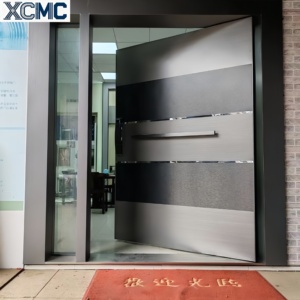 Nouvelle porte pivotante en acier inoxydable de style italien, porte d'entrée moderne de haute qualité pour villa, devant un hôtel cinq étoiles - Product Image 3