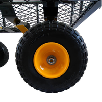 Chariot de jardin en métal robuste à 4 roues, remorque utilitaire à benne basculante avec côtés amovibles, tout-terrain, pour jardinage et agriculture, OEM