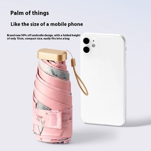 ร่มพับพับได้ห้าทบเพื่อความสวยงามแบบตะวันออกร่มกันแดดสีดำศิลปะภาพสีน้ำมันแบบพกพา - Product Image 5