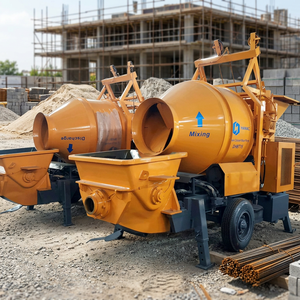 HAMAC New Portable Mobile Trailer Concrete Mix <b>Pump</b> Machine Diesel-Powered 5.5KW 2M/H Construction-Applicable <b>Small</b> Size - Product Image 3