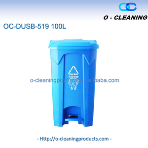 Cubo de basura de reciclaje de pedal higiénico de plástico para exteriores de 100l O-Cleaning, cubo de basura clasificado con manos libres para Calle/Patio/Parque - Product Image 4