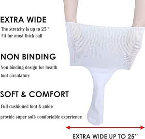 <span class=keywords><strong>Chaussettes</strong></span> extra larges <span class=keywords><strong>pour</strong></span> le genou, super élastiques, non compressives, <span class=keywords><strong>pour</strong></span> le lymphœdème, les pieds et les <span class=keywords><strong>jambes</strong></span> enflés, <span class=keywords><strong>chaussettes</strong></span> en coton premium <span class=keywords><strong>pour</strong></span> les diabétiques - Product Image 3