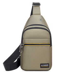 Sac de poitrine pour hommes, en tissu Oxford, grande capacité, gris, noir, bleu, vert, couleur unie, sac à bandoulière pour les déplacements quotidiens - Product Image 4