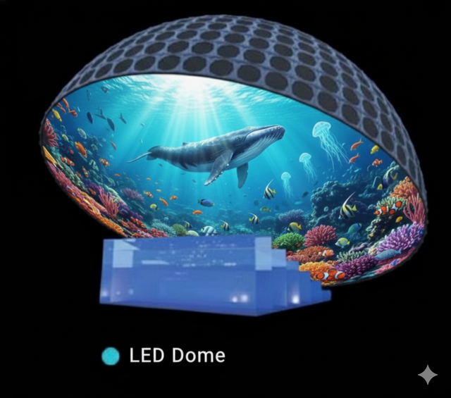 Immersive High-quality LED 3D Cinema Machine Indoor 360 Dome Screen for Theme Park