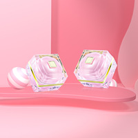 Récipient en plastique de pot de crème carrée acrylique de 15g pour la crème de soin de peau de jour et de nuit pour un usage personnel de soins de la peau