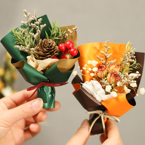 Mini Ramos de Flores Secas Preservadas, Ramilletes de Caña, Hojas, Florero <span class=keywords><strong>con</strong></span> Relieve, Larga Duración, Hecho a Mano, DIY, Navidad - Product Image 1