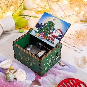 Boîte à musique de Noël, cadeau de Noël pour fille, fils, amis, sœur, boîte à musique en bois à manivelle, cadeaux de Noël et de Nouvel An - Product Image 4