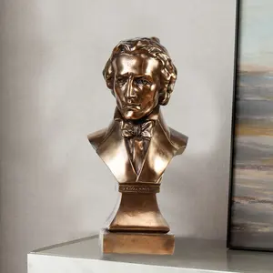 Escultura de resina de cobre antiguo, estatua clásica de personas famosas, adornos humanos de Chopin