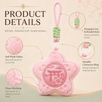 Porte-clés porte-bonheur en peluche personnalisé, Omamori brodé, pendentif étoile doux pour sac, articles promotionnels pour cadeaux d'entreprise