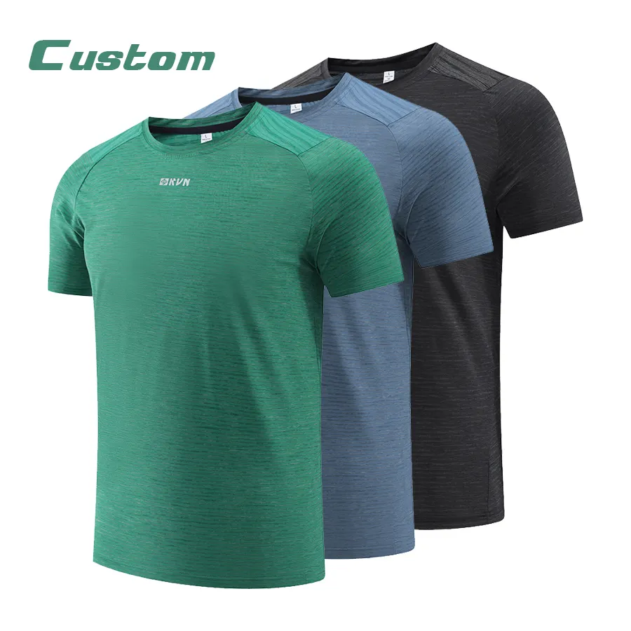 Camisa atlética de secagem rápida masculina, camiseta esportiva leve para treino fitness, academia e treino ao ar livre